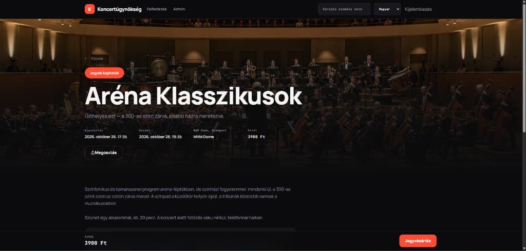 Event detail — Aréna Klasszikusok at MVM Dome Budapest