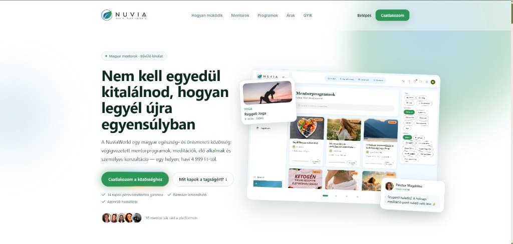 Nuviaworld public landing with mentor programs